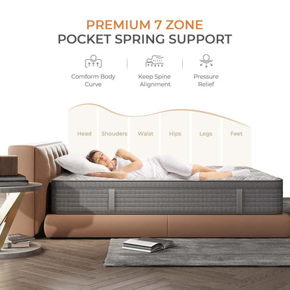 Materasso ibrido in memory foam gel Sweetnight da 14''