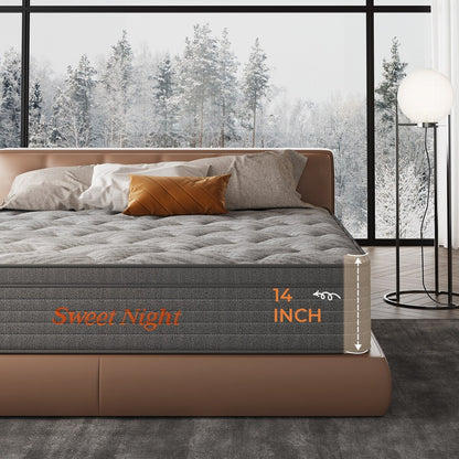 Materasso ibrido in memory foam gel Sweetnight da 14''