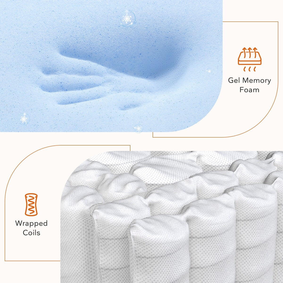 Materasso ibrido in memory foam Sweetnight Twilight 14 Gel