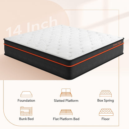 Materasso ibrido in memory foam Sweetnight Twilight 14 Gel