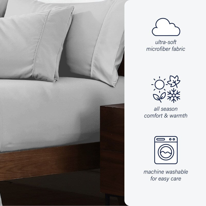 Lenzuolo con angoli singolo Swift Home in microfibra spazzolata doppia da 16 pollici con tasca profonda