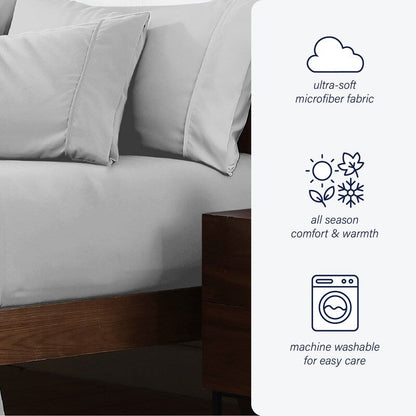 Lenzuolo con angoli singolo Swift Home in microfibra spazzolata doppia da 16 pollici con tasca profonda