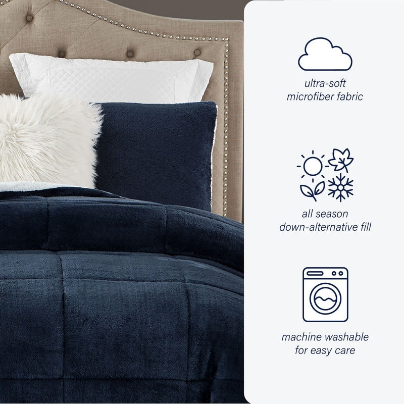 Set di piumoni reversibili Swift Home in peluche a pelo alto e sherpa di lusso