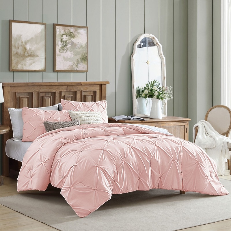 Set di piumoni in microfibra ultra morbida Swift Home Modern Diamond Pintuck, 3 pezzi