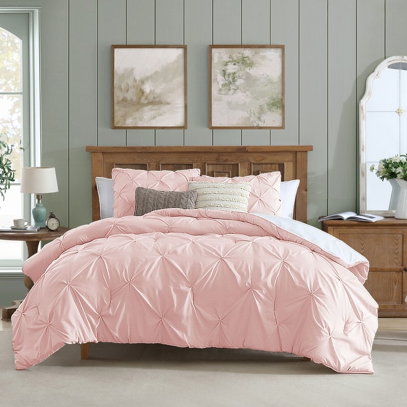 Set di piumoni in microfibra ultra morbida Swift Home Modern Diamond Pintuck, 3 pezzi