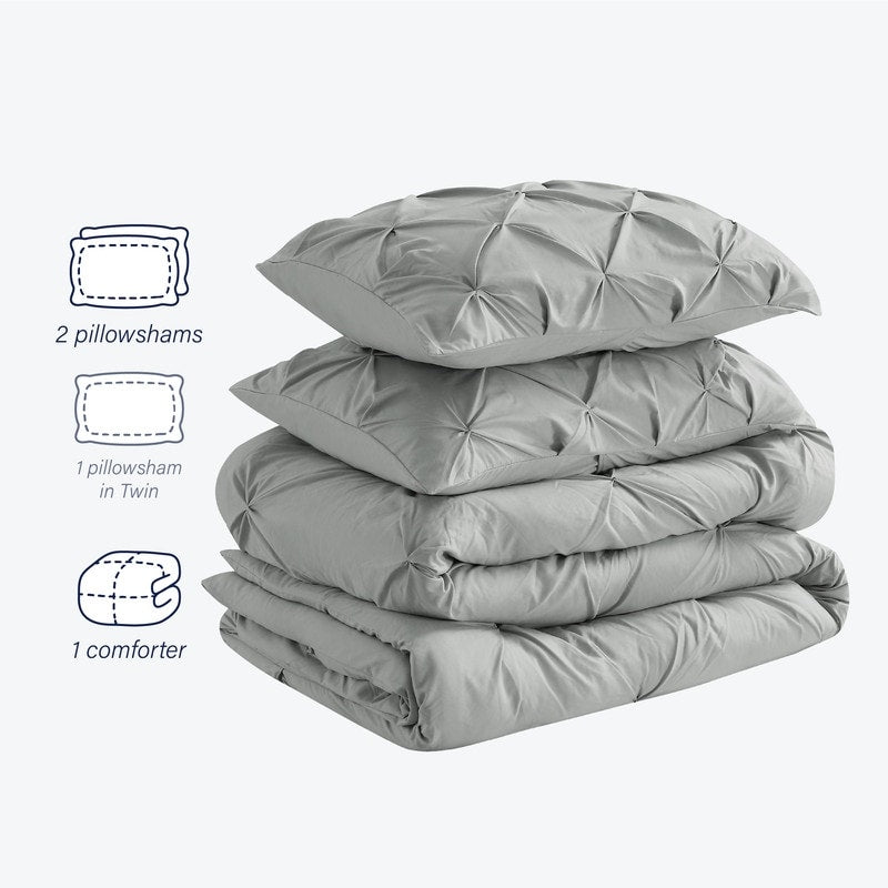 Set di piumoni in microfibra ultra morbida Swift Home Modern Diamond Pintuck, 3 pezzi