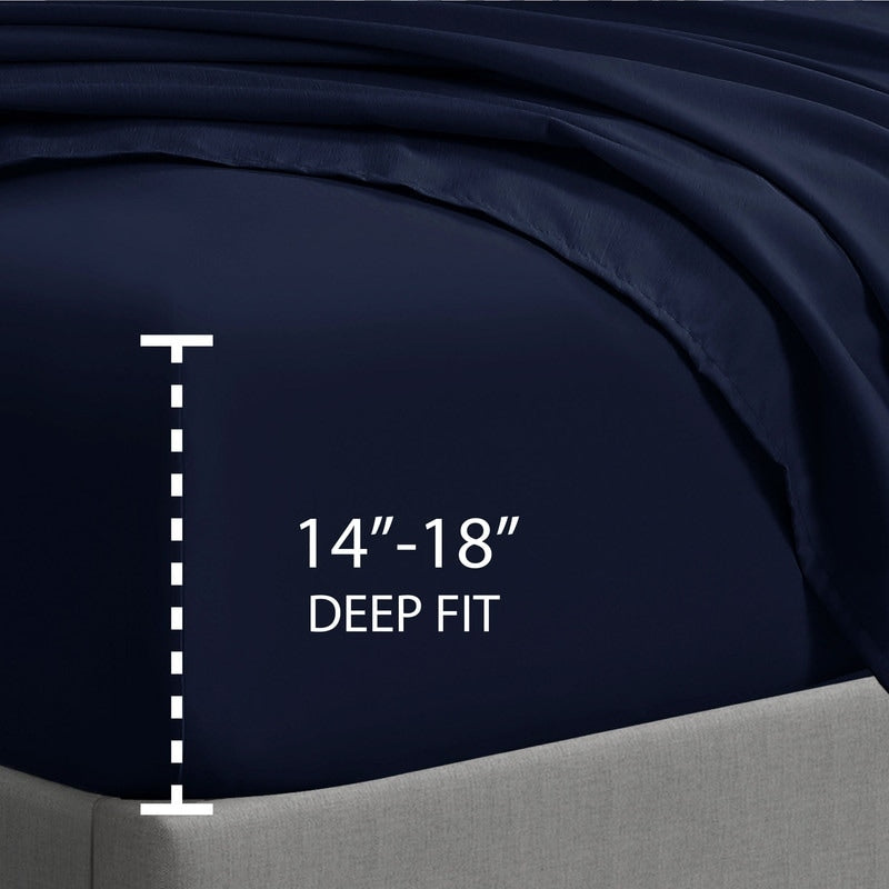 Lenzuolo con angoli singolo Swift Home in microfibra spazzolata doppia da 16 pollici con tasca profonda