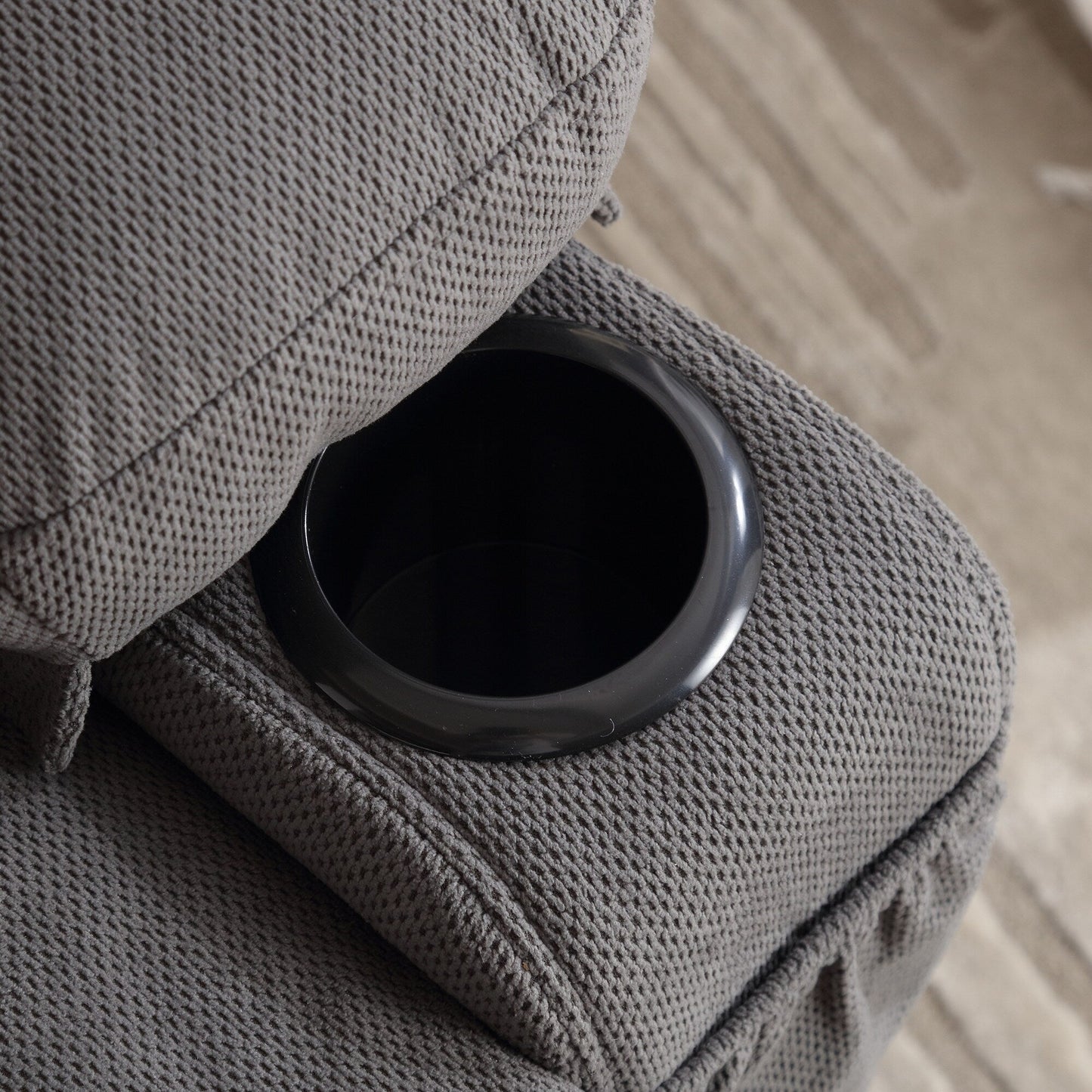 Divano reclinabile oscillante con massaggio riscaldato, con USB e 2 portabicchieri nelle tasche laterali