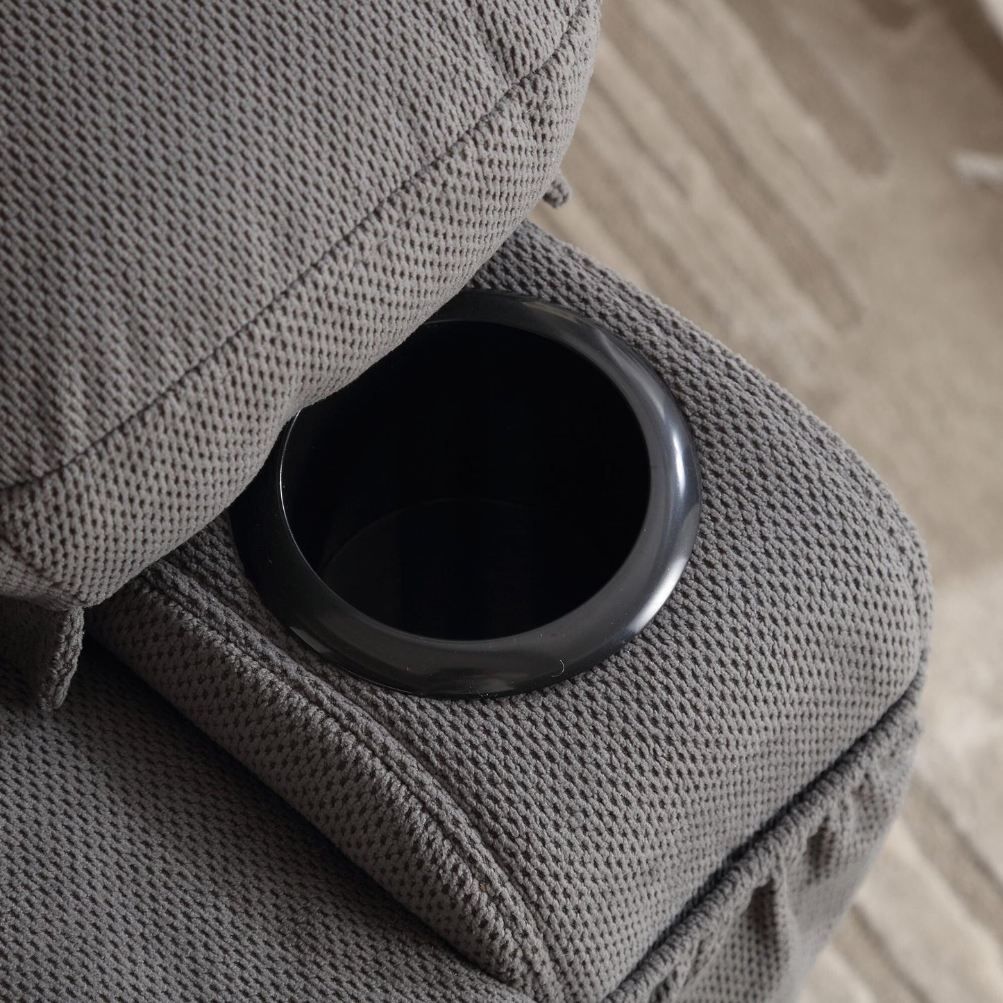 Divano reclinabile oscillante con massaggio riscaldato, con USB e 2 portabicchieri nelle tasche laterali