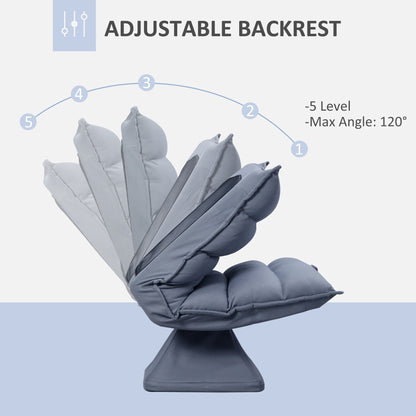 Sedia girevole da pavimento, sedia reclinabile con schienale imbottito, sedia da gioco in microfibra, poltrona senza braccioli con schienale regolabile