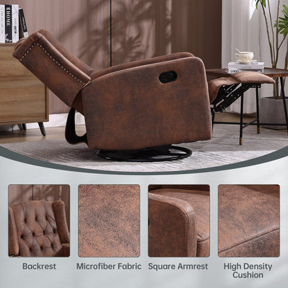 Poltrona reclinabile girevole a dondolo con rotazione a 360° e reclinazione regolabile