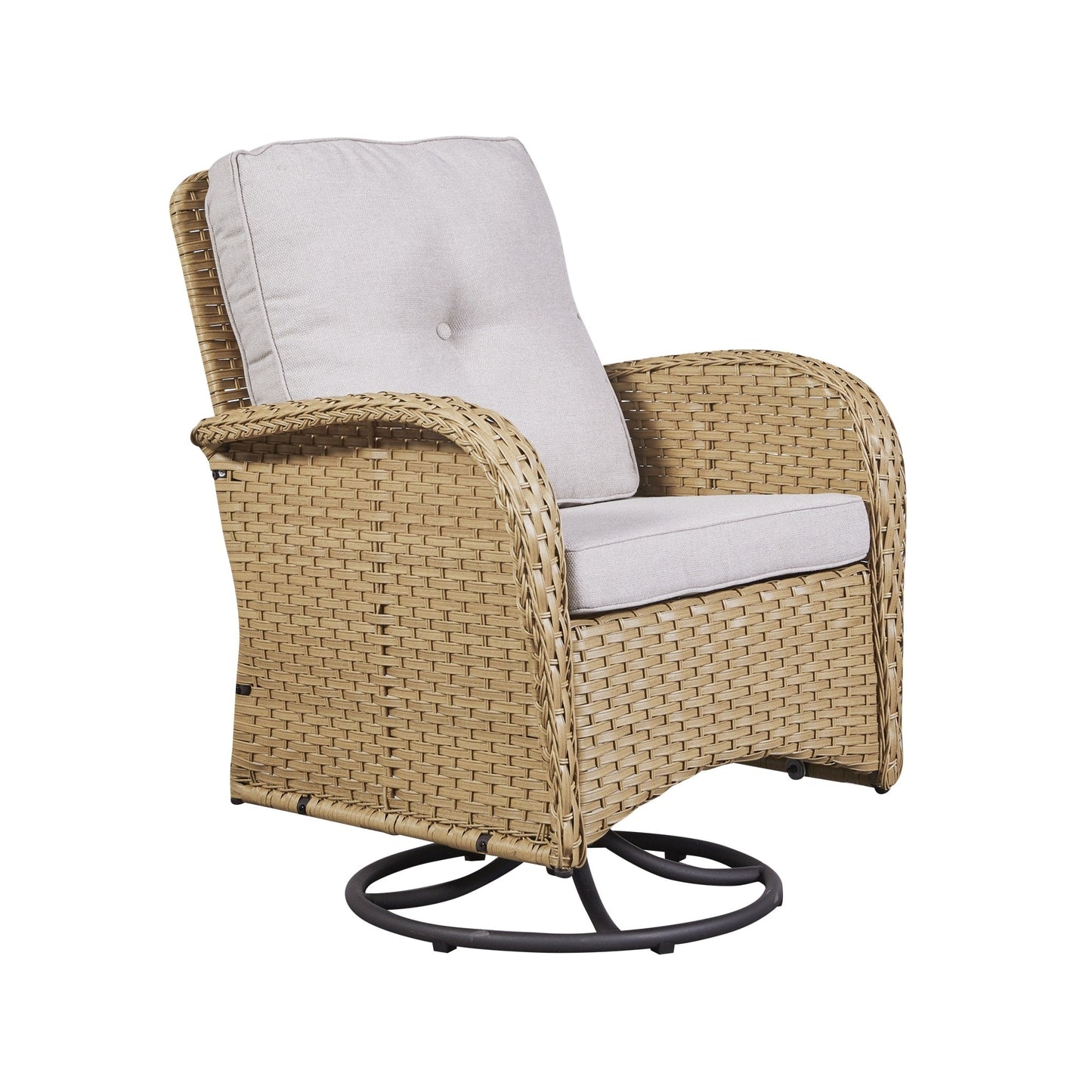 Set di mobili da esterno da 3 pezzi con sedia girevole e tavolo da giardino Gymojoy