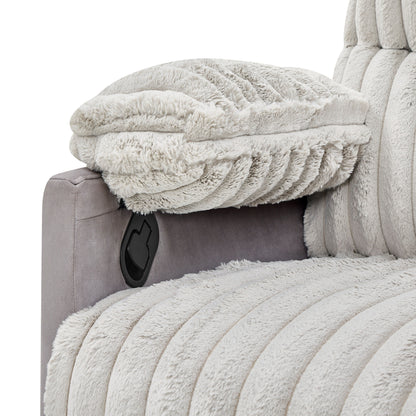 Poltrona reclinabile girevole con rotazione a 360°, reclinazione manuale e braccioli imbottiti