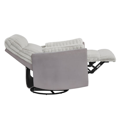 Poltrona reclinabile girevole con rotazione a 360°, reclinazione manuale e braccioli imbottiti