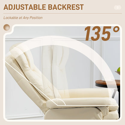 Poltrona reclinabile girevole con pouf