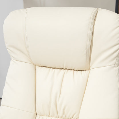 Poltrona reclinabile girevole con pouf