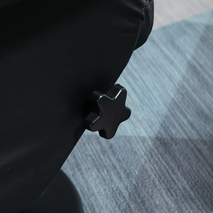 Poltrona girevole reclinabile in similpelle con poggiapiedi abbinato, schienale regolabile e supporto imbottito per soggiorno