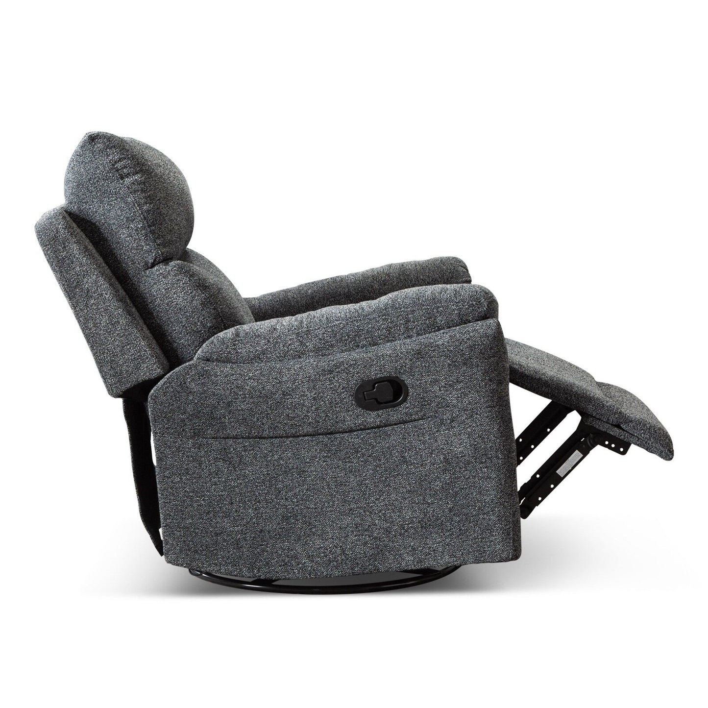 Poltrona reclinabile girevole in tessuto, divano reclinabile manuale, set di due