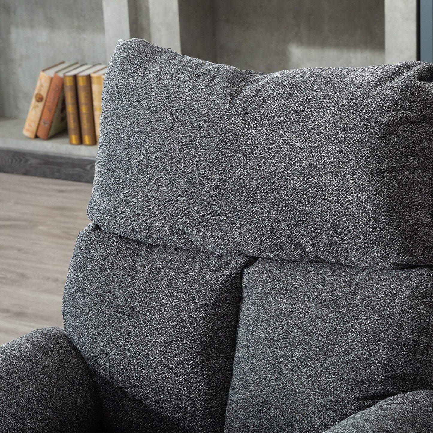 Poltrona reclinabile girevole in tessuto, divano reclinabile manuale, set di due