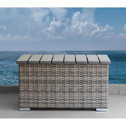 Gruppo di sedute componibili girevoli a dondolo grigio da 7 pezzi con cuscino