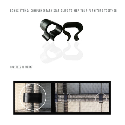 Gruppo di sedute componibili girevoli a dondolo grigio da 7 pezzi con cuscino