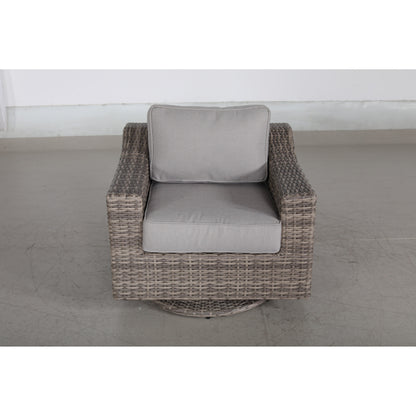 Gruppo di sedute componibili girevoli a dondolo grigio da 7 pezzi con cuscino