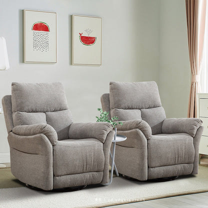 Poltrona reclinabile girevole in tessuto, divano reclinabile manuale, set di due