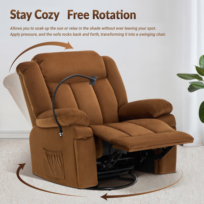 Poltrona reclinabile girevole con massaggio, riscaldamento e supporto per telefono: ideale per soggiorno, ufficio, camera da letto