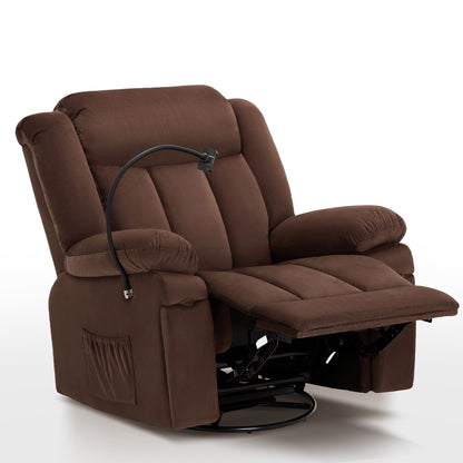 Poltrona reclinabile girevole con massaggio, riscaldamento e supporto per telefono: ideale per soggiorno, ufficio, camera da letto