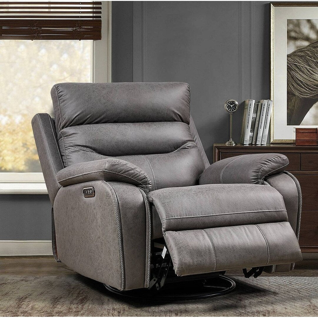 Divano reclinabile girevole singolo con telecomando elettrico e porta USB