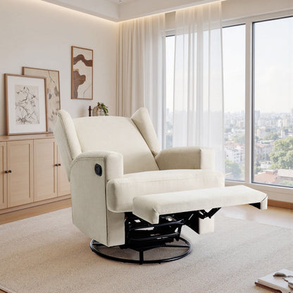 Poltrona reclinabile girevole con schienale alto e dondolo per bambini