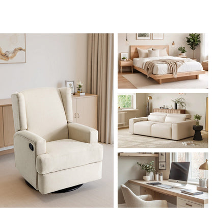 Poltrona reclinabile girevole con schienale alto e dondolo per bambini