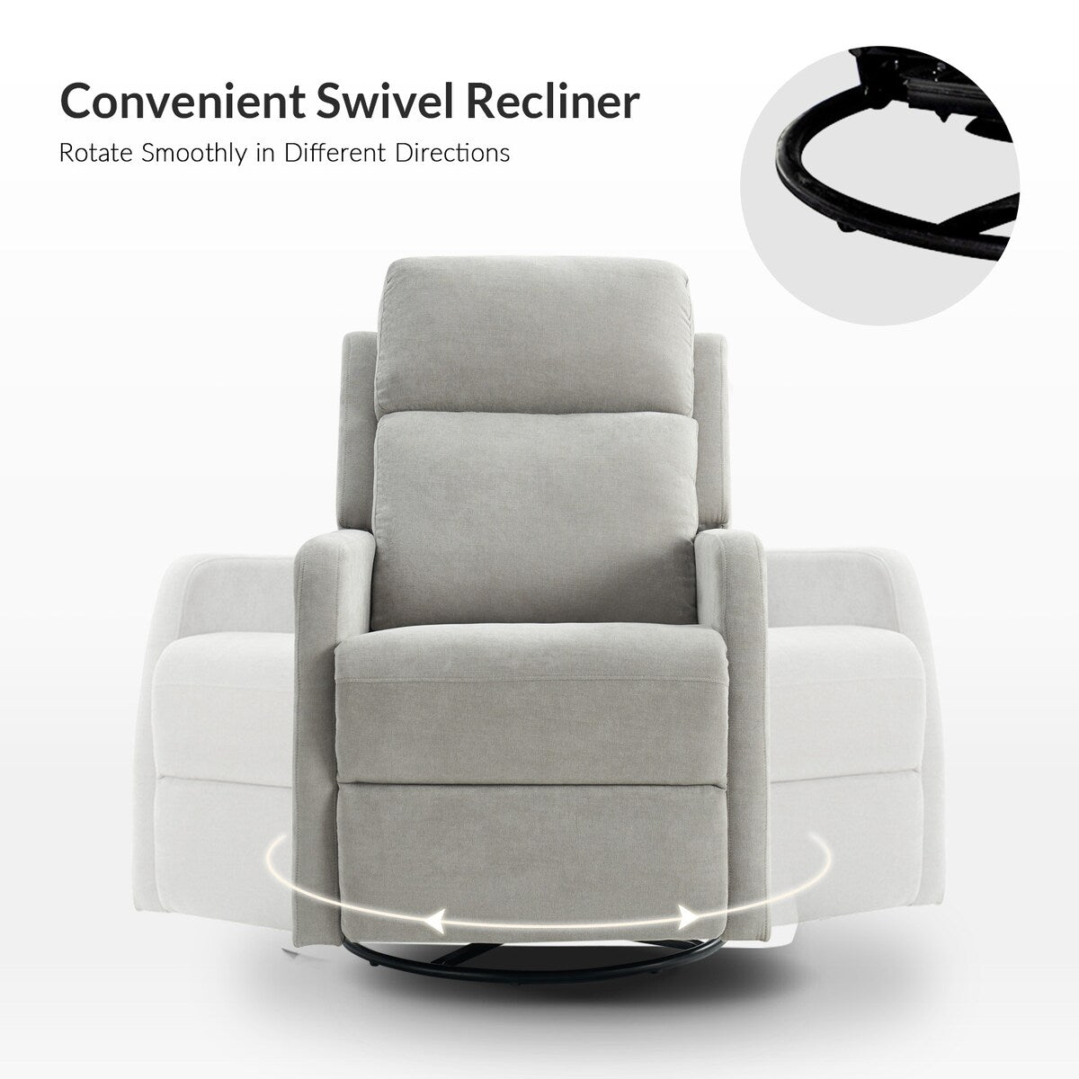 Poltrona reclinabile manuale girevole moderna Julian di HULALA HOME