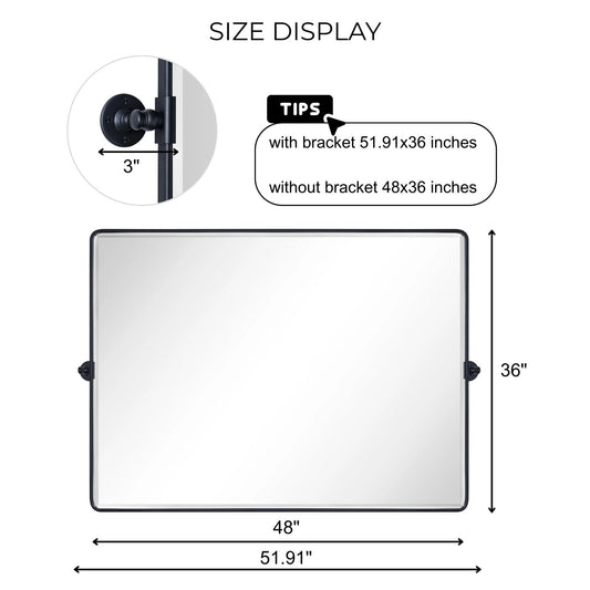 Specchio da bagno/toeletta orizzontale smussato TEHOME Lutalo