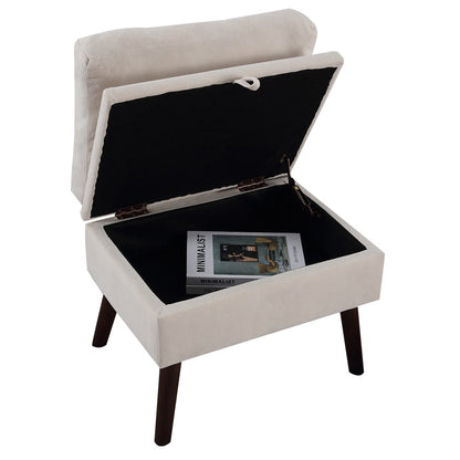 Poltrona chaise longue imbottita HOMYKA con schienale regolabile e pouf contenitore