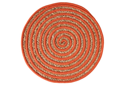 Tovaglietta - Set 1/4 Cerchio Arancio E Naturale