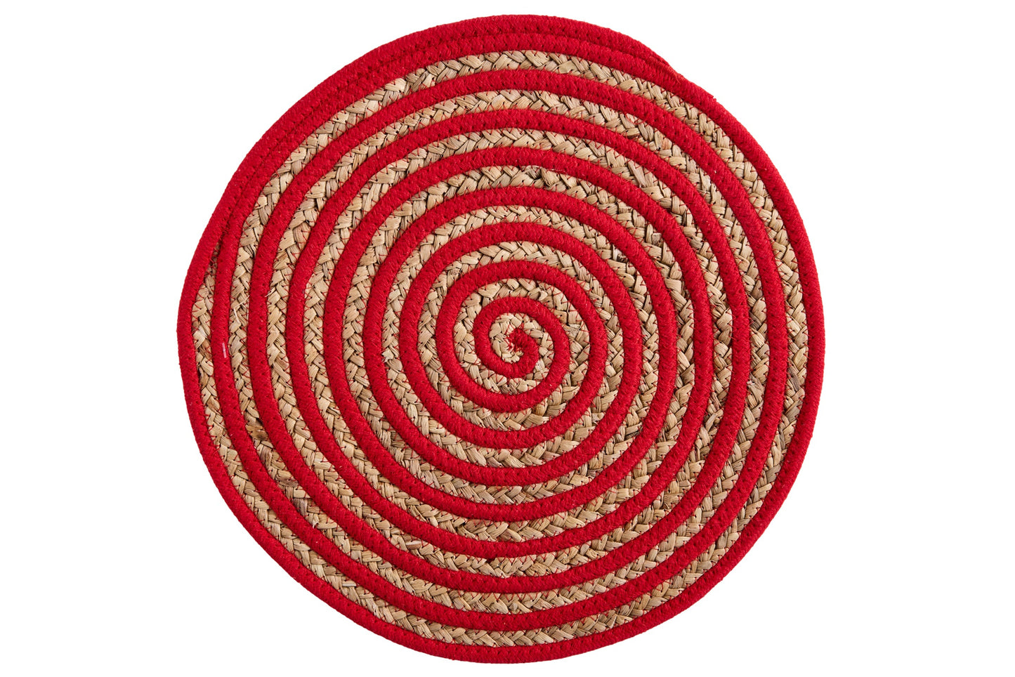 Tovaglietta - Set 1/4 Cerchio Rosso E Naturale