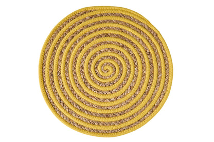 Tovaglietta - Set 1/4 Cerchio Giallo E Naturale