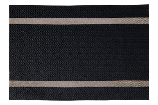 Galletti - Sottopiatti Set 1/4 Nero Con Riga Beige