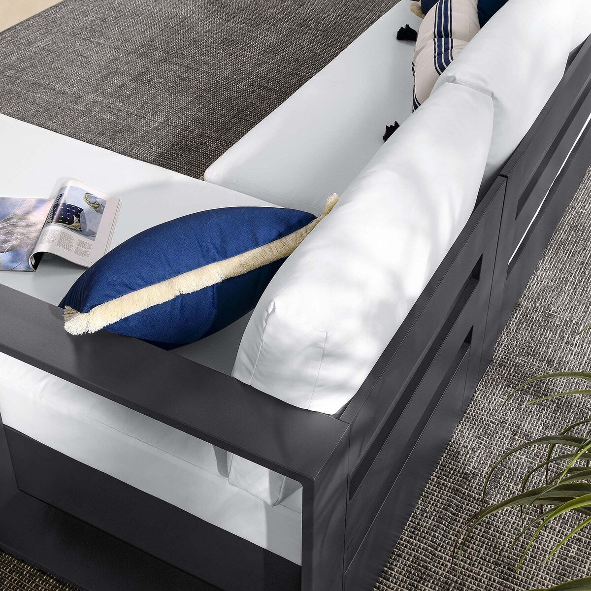 Set di divani componibili con chaise longue in alluminio Tahoe Patio, 2 pezzi, rivolti a destra