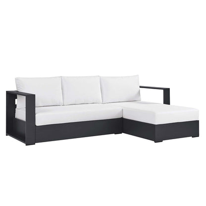 Set di divani componibili con chaise longue in alluminio Tahoe Patio, 2 pezzi, rivolti a destra