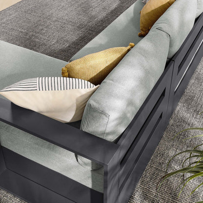 Set di divani componibili con chaise longue in alluminio Tahoe Patio, 2 pezzi, rivolti a destra