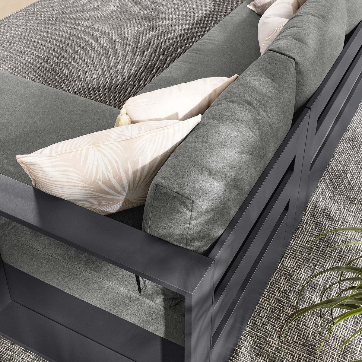 Set di divani componibili con chaise longue in alluminio Tahoe Patio, 2 pezzi, rivolti a destra