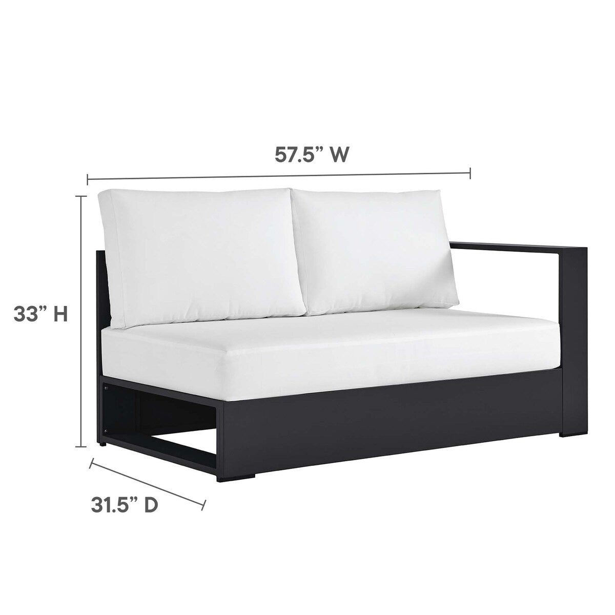 Set di divani componibili in alluminio Tahoe Patio da 3 pezzi