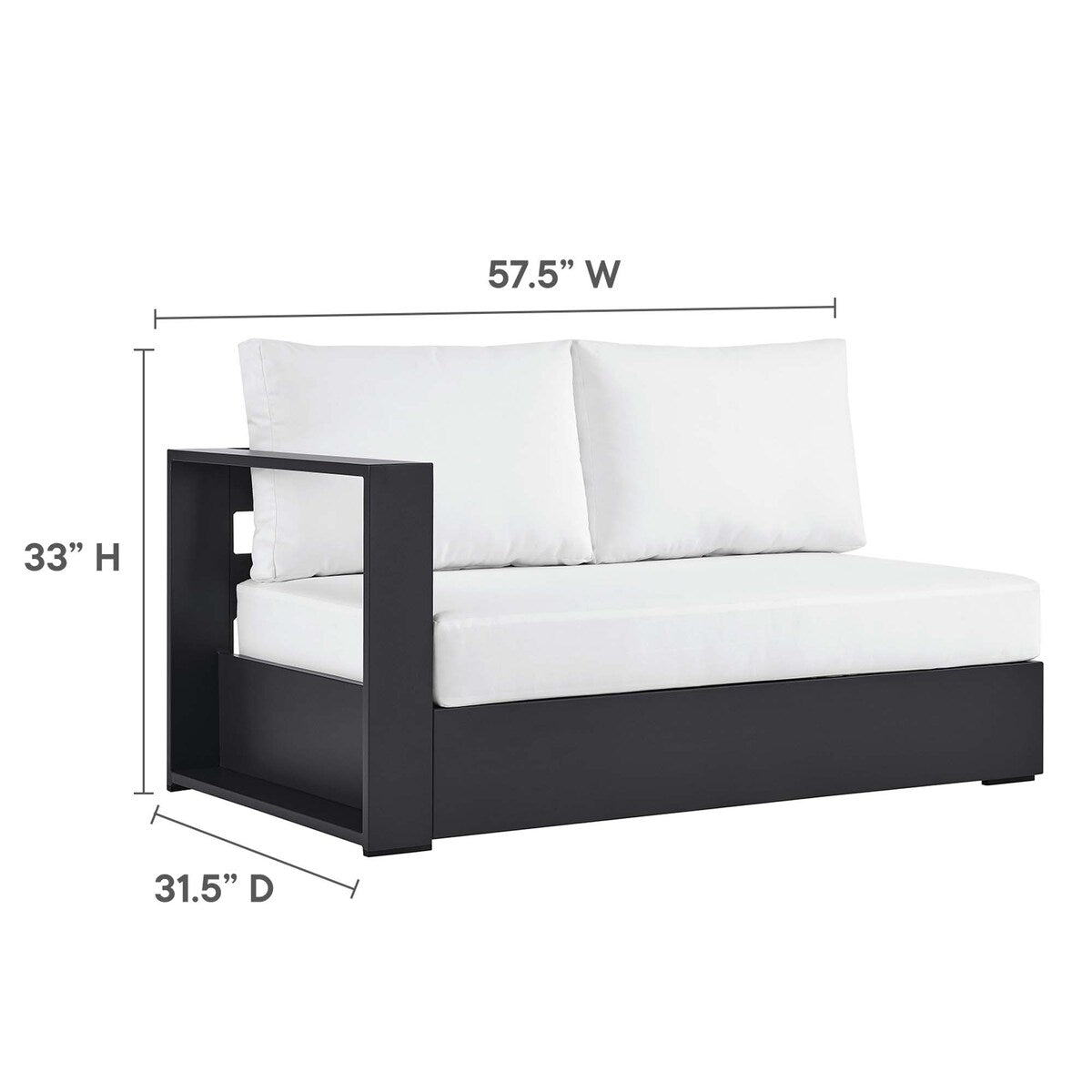 Set di divani componibili in alluminio Tahoe Patio da 3 pezzi