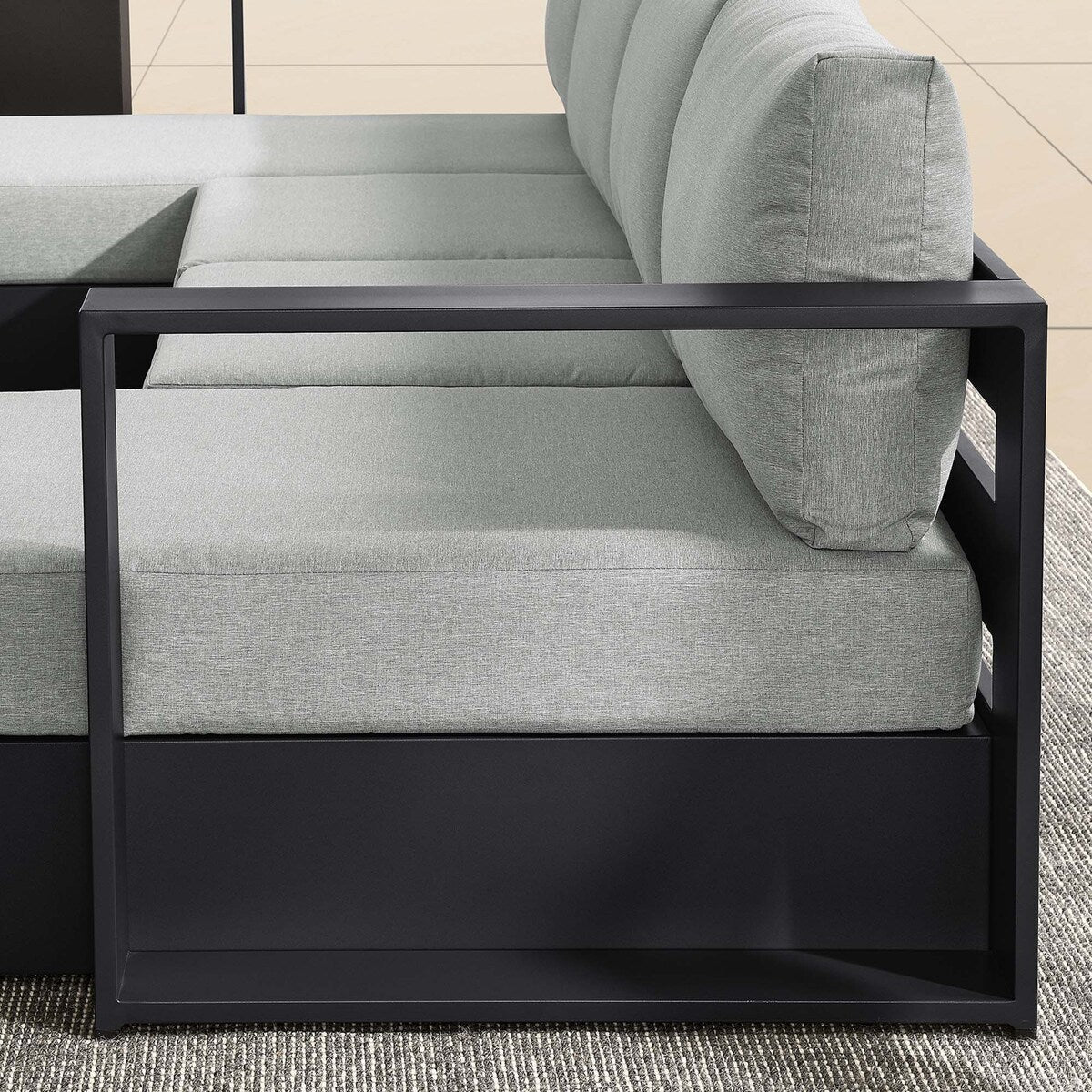 Set di divani componibili in alluminio Tahoe Patio da 4 pezzi