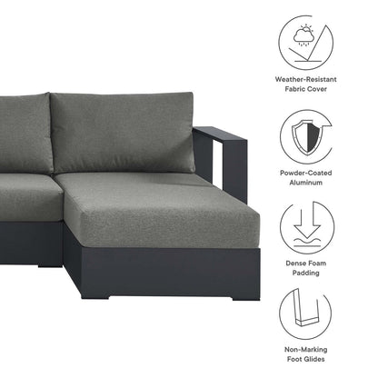 Set di divani componibili in alluminio Tahoe Patio da 4 pezzi