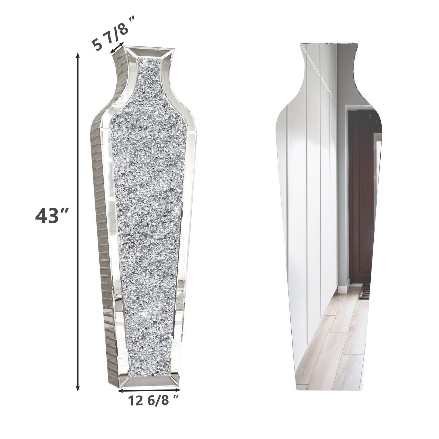 Vaso da terra alto con diamanti frantumati