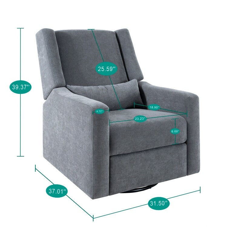 Poltrona reclinabile Tanya Luxury Power Motion con meccanismo girevole, poltrona reclinabile imbottita per soggiorno con supporto lombare