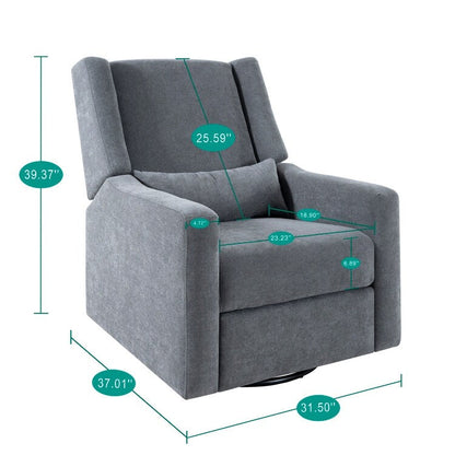 Poltrona reclinabile Tanya Luxury Power Motion con meccanismo girevole, poltrona reclinabile imbottita per soggiorno con supporto lombare